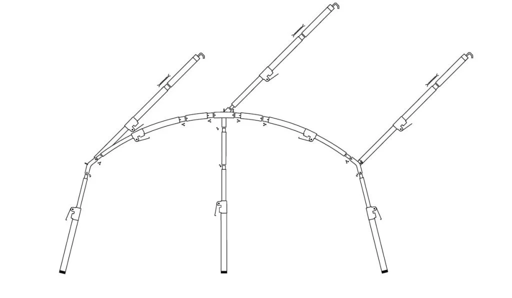 Boogframe Ø32×1,5mm aluminium m6-11E