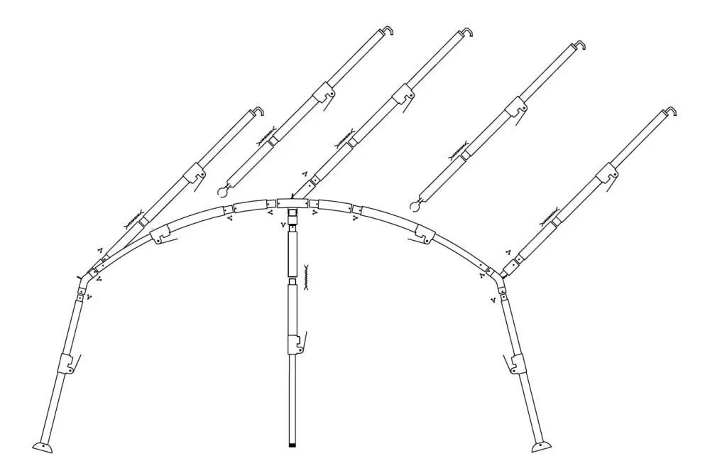 Boogframe Ø32×1,5mm aluminium m12-15E